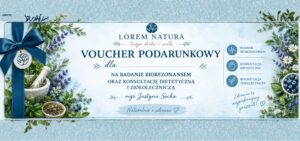 Voucher podarunkowy na konsultacje dietetyczną, fitoterapeutyczną i badanie biorezonansem.