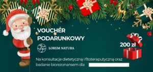 Voucher podarunkowy konsultacja dietetyczna, fitoterapeutyczna plus badanie biorezonansem.